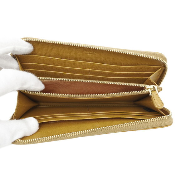 PRADA Orange Leather Saffiano Wallet - Picture 4 of 15